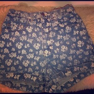 American apparel high waisted, floral shorts 26